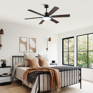 60" Industrial DC Motor Downrod Mount Reversible Ceiling Fan with Lighting and Remote Control