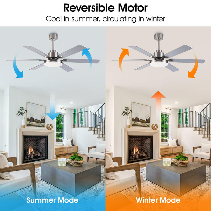 60" Lucknow Modern Ceiling Fan with Lighting and Remote Control