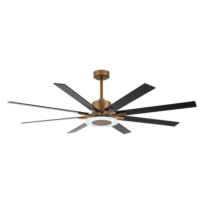 65" Godavari Industrial Downrod Mount Reversible Ceiling Fan with LED Lighting and Remote Control