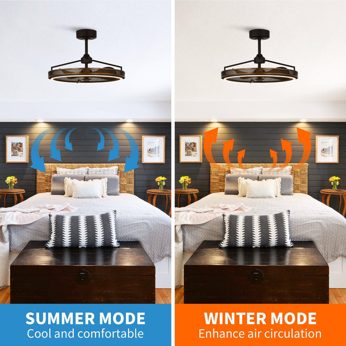 27" Jarpur Industrial Downrod Mount Ceiling Fan with LED Lighting and Remote Control