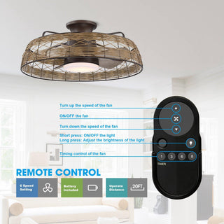 27" Farmhouse Reversible Flush Mount Ceiling Fan