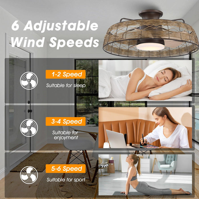 27" Farmhouse Reversible Flush Mount Ceiling Fan