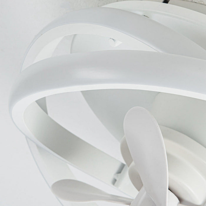 Vaczon 13" Flush Mount Caged Fan with Light and Remote Control