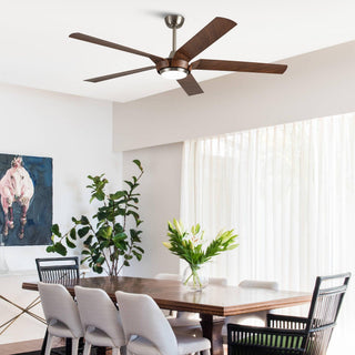 65" Fury Hamptons Farmhouse DC Motor Downrod Mount Ceiling Fan with Lighting and Remote Control