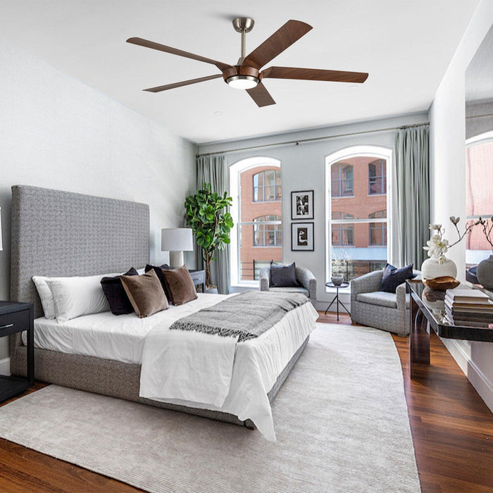 65" Fury Farmhouse DC Motor Downrod Mount Ceiling Fan with Lighting and Remote Control