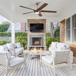 65" Fury Hamptons Farmhouse DC Motor Downrod Mount Ceiling Fan with Lighting and Remote Control