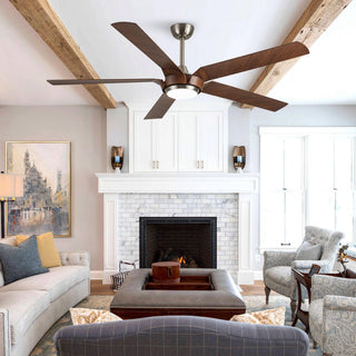 65" Fury Hamptons Farmhouse DC Motor Downrod Mount Ceiling Fan with Lighting and Remote Control