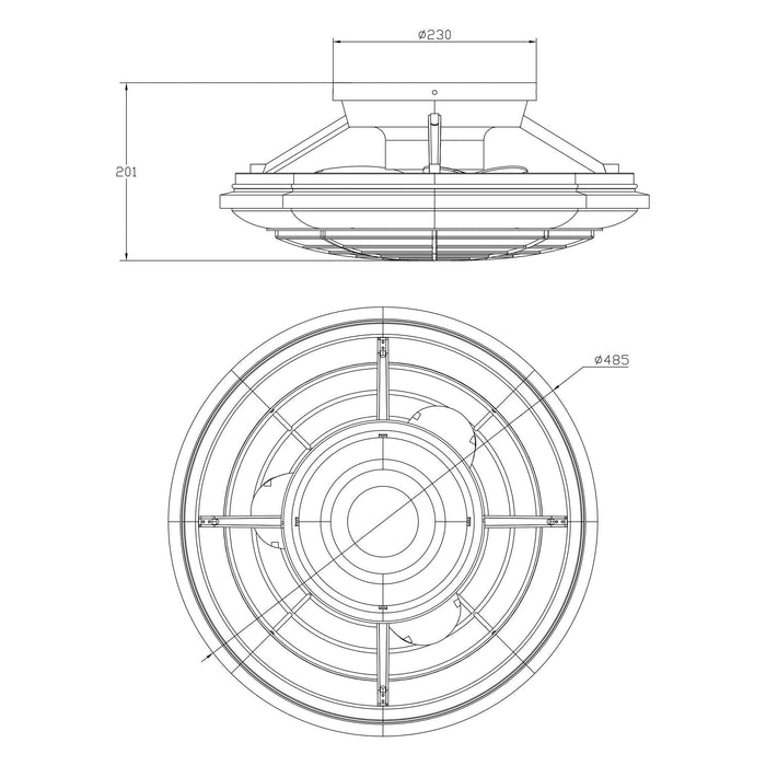 20" Ikon Modern DC Motor Flush Mount Reversible Ceiling Fan with Lighting and Remote Control