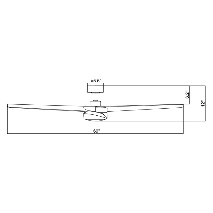 60" Parvez Modern DC Motor Downrod Mount Reversible Ceiling Fan with Lighting and Remote Control