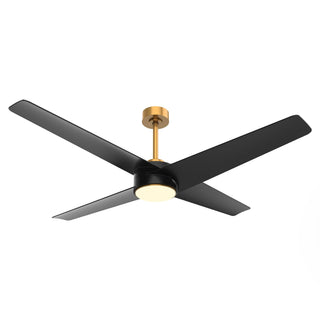 60" Parvez Hamptons Modern DC Motor Downrod Mount Reversible Ceiling Fan with Lighting and Remote Control