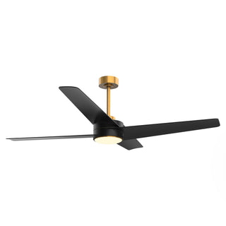 60" Parvez Hamptons Modern DC Motor Downrod Mount Reversible Ceiling Fan with Lighting and Remote Control