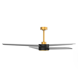 60" Parvez Hamptons Modern DC Motor Downrod Mount Reversible Ceiling Fan with Lighting and Remote Control
