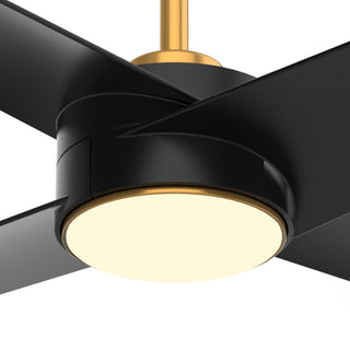 60" Parvez Hamptons Modern DC Motor Downrod Mount Reversible Ceiling Fan with Lighting and Remote Control