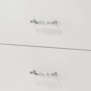 Stoholm Modern White 2-Drawer Nightstand with Sleek Chrome Handles