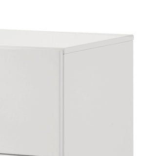Stoholm Modern White 2-Drawer Nightstand with Sleek Chrome Handles