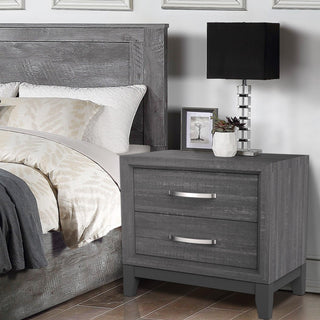 Modern Lucien Wood Nightstand with 2 Drawers For Bedroom