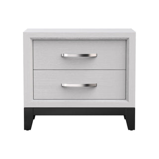 Modern Lucien Wood Nightstand with 2 Drawers For Bedroom