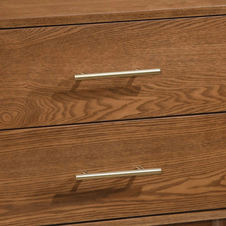 Tromso 23" Mid-Century Modern Walnut Nightstand with 2 Drawers & Round Tapered Legs