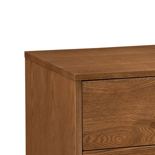 Tromso 23" Mid-Century Modern Walnut Nightstand with 2 Drawers & Round Tapered Legs
