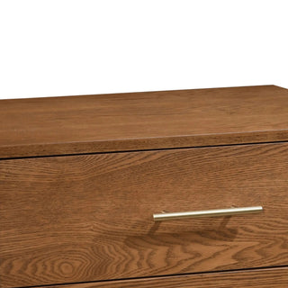 Tromso 23" Mid-Century Modern Walnut Nightstand with 2 Drawers & Round Tapered Legs