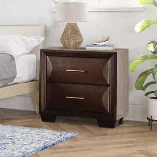 Hinwitz Solid Wood Transitional Nightstand with Two Drawers