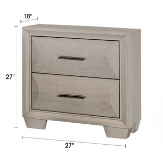 Hinwitz Solid Wood Transitional Nightstand with Two Drawers