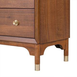 Hepburne 26" Walnut Mid-Century Nightstand with Touch Light