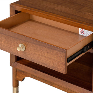 Hepburne 26" Walnut Mid-Century Nightstand with Touch Light