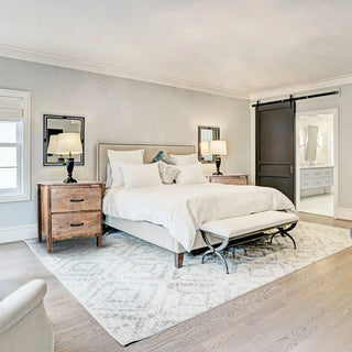 Solid Wood Farmhouse Nightstand Side Table For Bedroom