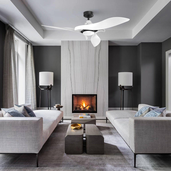 Black 54" DC Motor 6 Speed Ceiling Fan with LED Lighting