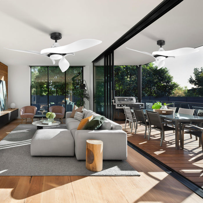 Black 54" DC Motor 6 Speed Ceiling Fan with LED Lighting