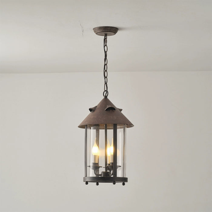 3-Light Rustic Iron Pendant Lighting with Adjustable Hanging Length