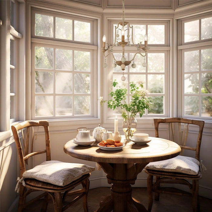 Vintage White Traditional Chandelier with Adjustable Hanging Length in Dining Room