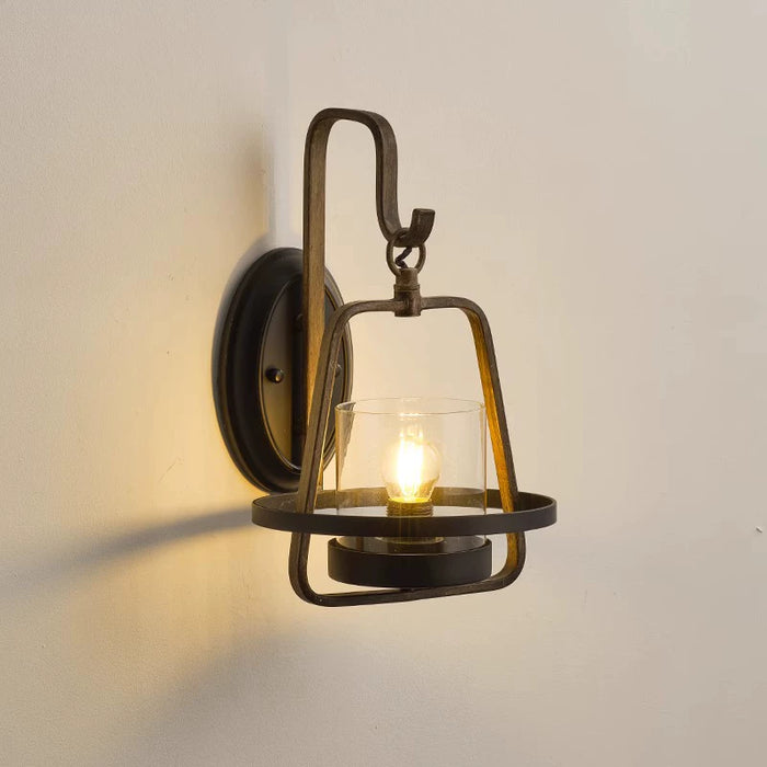 American Rustic Iron Single Head Wall Sconces Lighting in Entrance