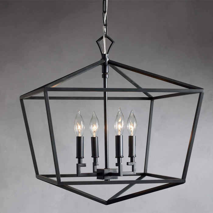 4-Light Industrial Simple Pendant Lighting with Adjustable Hanging Length