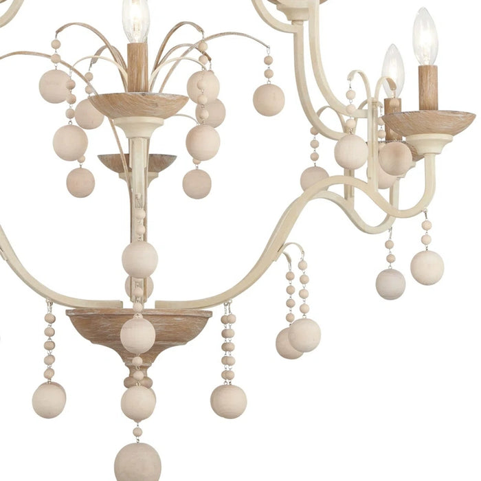 Vintage White Traditional Chandelier with Adjustable Hanging Length in Dining Room