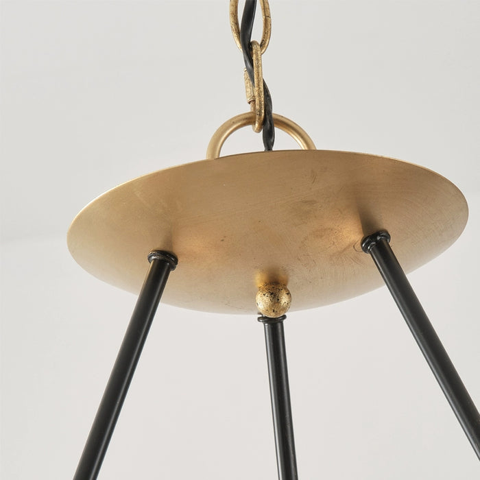 6-Light Industrial Black and Copper Pendant Lighting with Adjustable Hanging Length