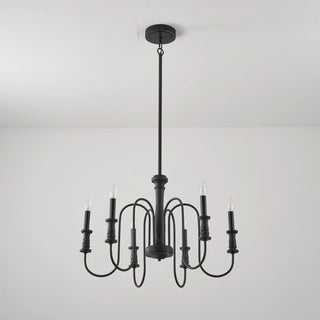 6-Light French Farmhouse Vintage Chandelier in Living Room, Dining Room
