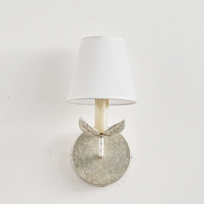 1-Light Industrial Silver Wall Sconces Lighting with Cloth Cover