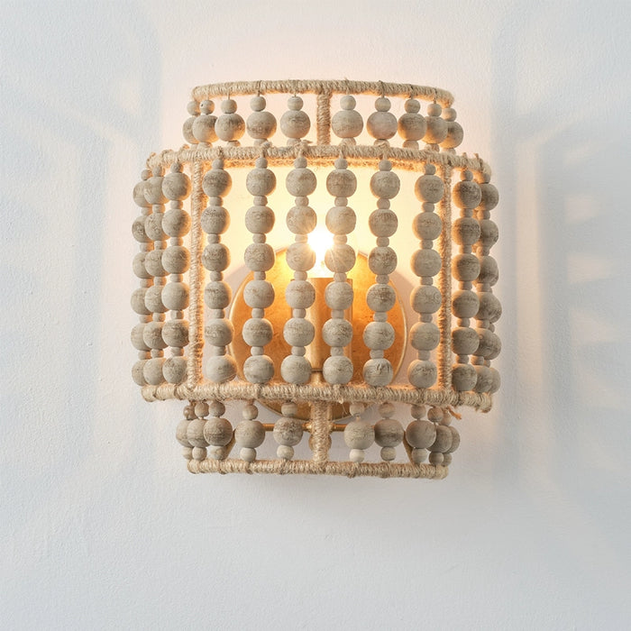 1-Light Farmhouse Rattan Wall Sconce Lighting