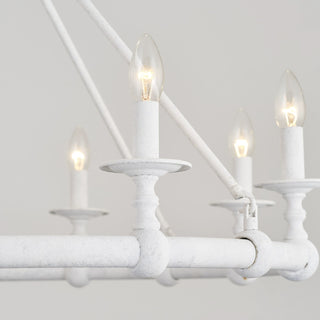 8-Light Industrial Chandelier in Living Room with Adjustable Hanging Length