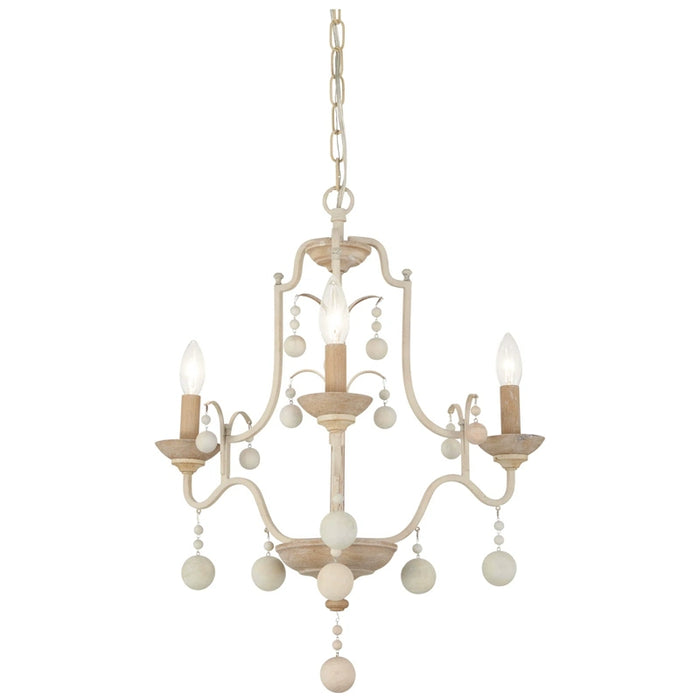 Vintage White Traditional Chandelier with Adjustable Hanging Length in Dining Room