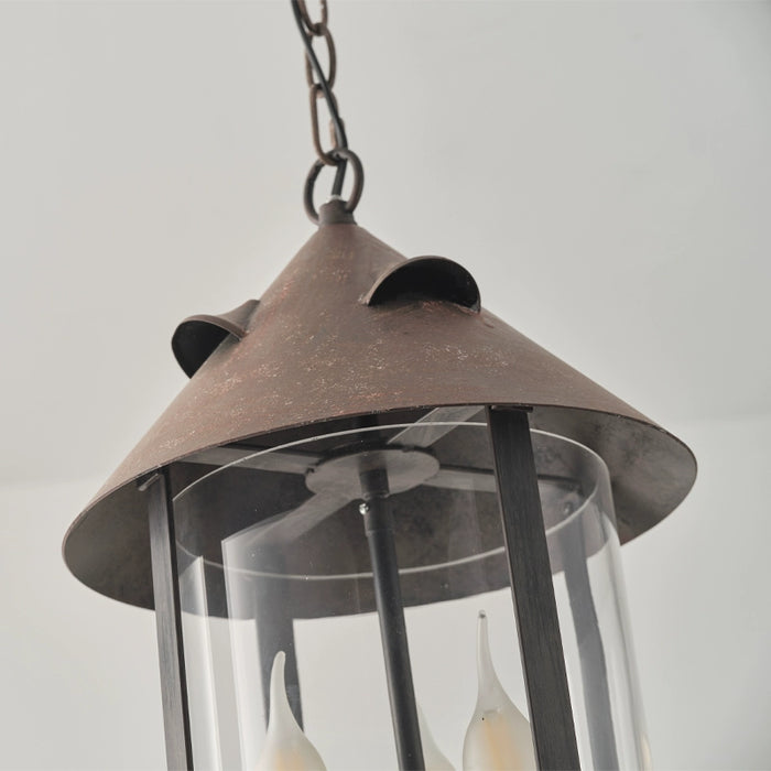 3-Light Rustic Iron Pendant Lighting with Adjustable Hanging Length