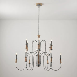9-Light / 12-Light French Farmhouse Vintage Chandelier in Living Room, Dining Room