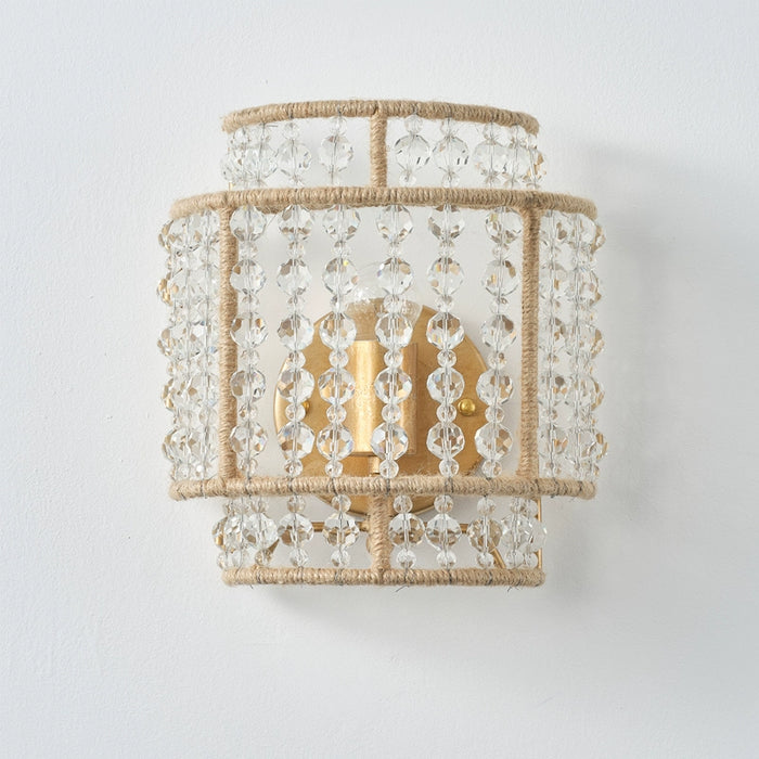 1-Light Farmhouse Rattan Wall Sconce Lighting