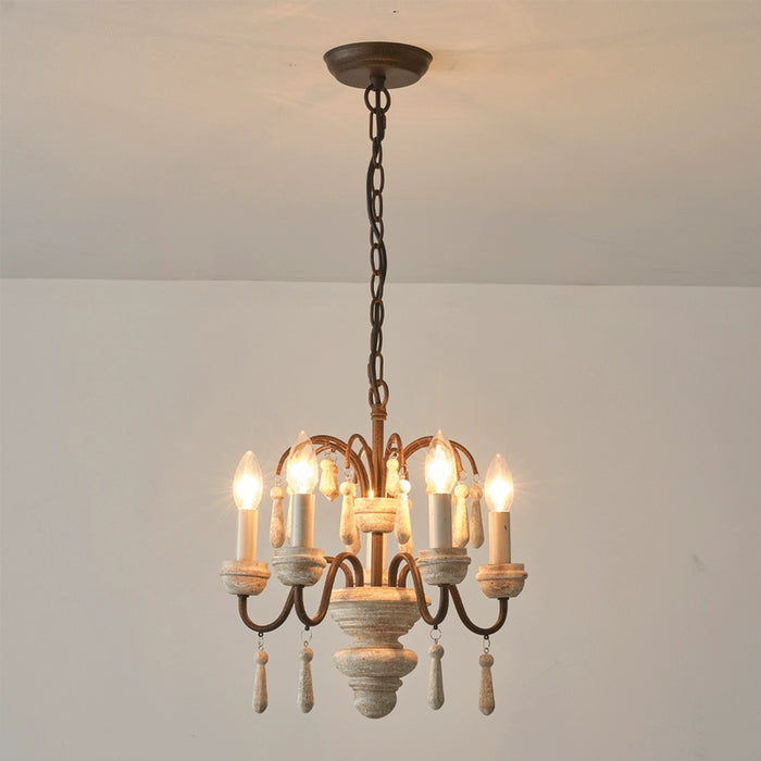 5-Light Traditional Pendant Lighting with Adjustable Hanging Length in Dining Room