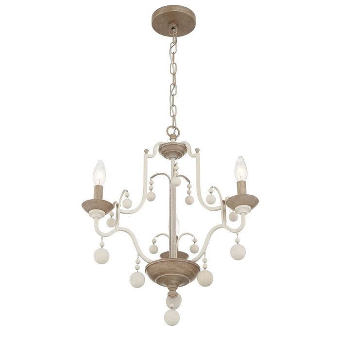 Vintage White Traditional Chandelier with Adjustable Hanging Length in Dining Room