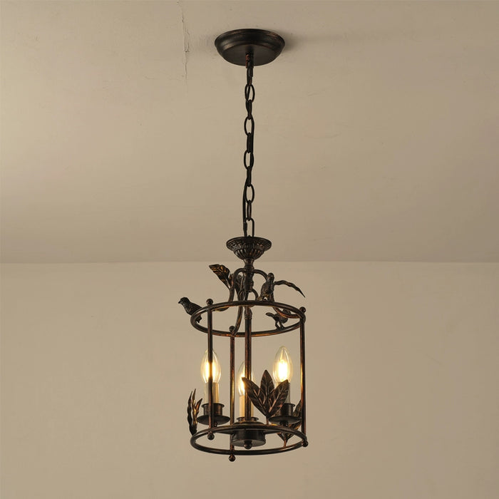 3-Light French Vintage Industrial Simple Chandelier in Living Room