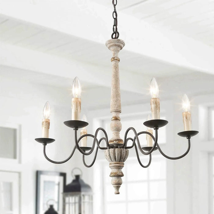 6-Light Traditional Pendant Lighting in Kitchen with Adjustable Hanging Length