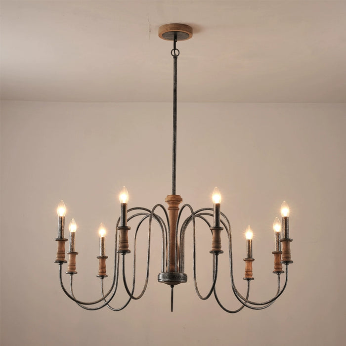 9-Light / 12-Light French Farmhouse Vintage Chandelier in Living Room, Dining Room